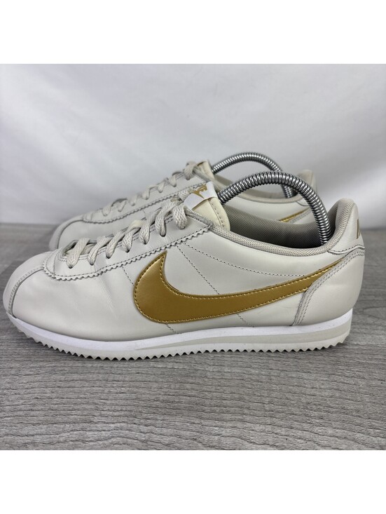 Nike Shoes - Nike Classic Cortez Leather Light Bone Metallic Gold 807471-011 Women's 10.5